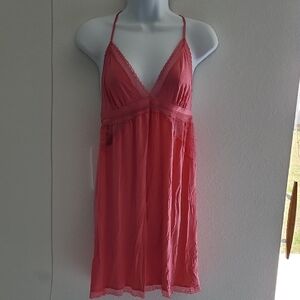 Victoria's Secret Pink Chemise with Elegant Lace Accents